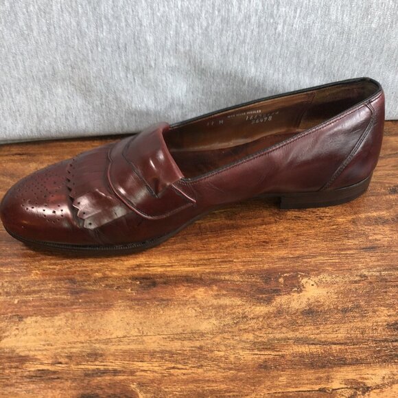 BOSTONIAN Men's Size 11 M Leather Loafer Oxblood Burgundy Made in USA Shoes - Picture 6 of 11